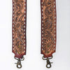 ADBT147 Wide Hand-Tooled Leather Bag Strap with Whipstitch Edges - Western Floral Carved Replacement
