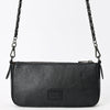 ADBGZ903A Black Hand-Tooled Genuine Leather Crossbody Bag with Chain Strap