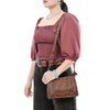 ADBG1609 American Darling Western Genuine Leather Hand-Tooled Small Cross Body Bag with Floral Carving