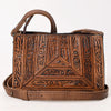 ADBG1609 American Darling Western Genuine Leather Hand-Tooled Small Cross Body Bag with Floral Carving