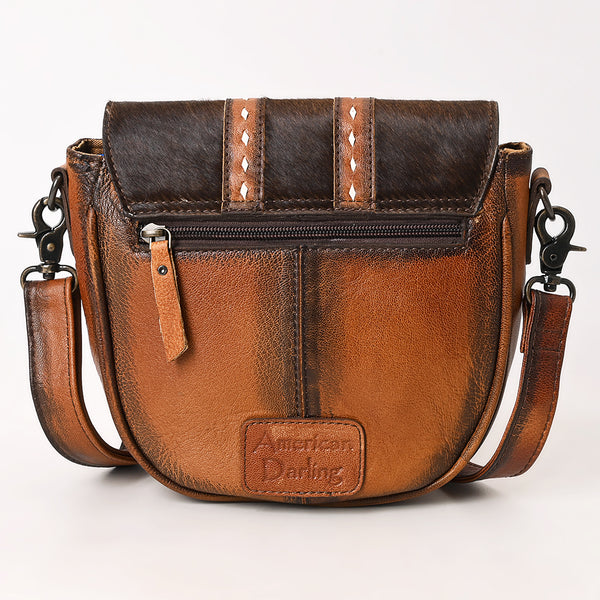 ADBG1610 American Dalring Western Genuine Leather Hair-On Cowhide Cross Body Bag with Tassel Detail