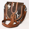 ADBG1610 American Dalring Western Genuine Leather Hair-On Cowhide Cross Body Bag with Tassel Detail