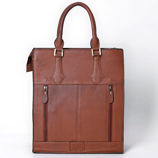 ADBGA642 American Darling Hand Tooled Genuine Leather Tote Bag Floral Carved