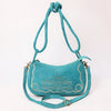 ADBGA645 Genuine suede Western Crossbody Bag with Contrast Stitching & Dual Strap Design