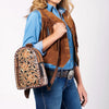ADBGA651 American Darling Tooled Leather Sling with Cowhide Inlay & White Lacing Trim