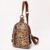 ADBGA651 American Darling Tooled Leather Sling with Cowhide Inlay & White Lacing Trim