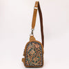 ADBGA652 American Darling Floral Tooled Leather & Cowhide Sling with Teardrop Panel Design