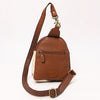 ADBGA652 American Darling Floral Tooled Leather & Cowhide Sling with Teardrop Panel Design