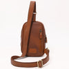 ADBGA654 American Darling Tooled Leather & Cowhide Sling Bag with Floral Front Pocket