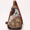 ADBGA655 American Darling Hand Tooled Hair-On Cowhide Genuine Leather Sling Bag