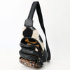 ADBGA657 American Darling Hand-Tooled Floral Hair-On Cowhide Leather Sling Bag