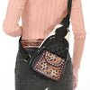 ADBGA657 American Darling Hand-Tooled Floral Hair-On Cowhide Leather Sling Bag