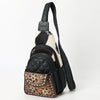 ADBGA657 American Darling Hand-Tooled Floral Hair-On Cowhide Leather Sling Bag