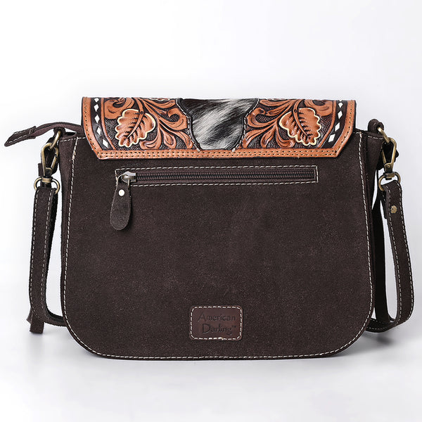 ADBGA660 American Darling Hand Tooled Hair-On Cowhide Leather Cross body Bag