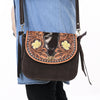 ADBGA660 American Darling Hand Tooled Hair-On Cowhide Leather Cross body Bag