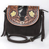 ADBGA660 American Darling Hand Tooled Hair-On Cowhide Leather Cross body Bag