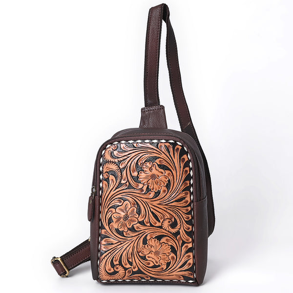 ADBGA661 American Darling Hand Tooled Floral Genuine Leather Sling Bag