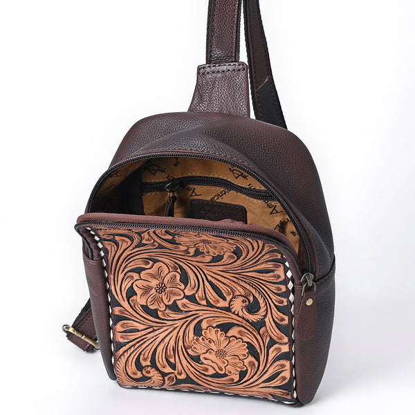 ADBGA661 American Darling Hand Tooled Floral Genuine Leather Sling Bag