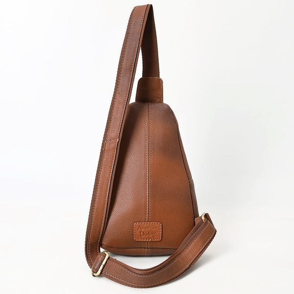 ADBGA662 American Darling Hand Tooled Floral Carved Western Genuine Leather Sling Bag