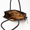 ADBGM512 Western Cowhide Leather Tote with Stagecoach Design -Handcrafted Rodeo Purse