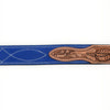 ADBLF334 Royal Blue Genuine suede Western Belt - Tooled Leather Inlay & Silver Buckle