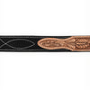 ADBLF335 Black Genuine suede Western Belt - Hand-Tooled Leather Inlay & Silver Engraved Buckle