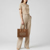 ADBGM517 Western Genuine suede Leather Tote with White Stitch Embroidery - Structured Cowgirl Handbag
