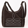 ADBG1617 American Darling Western Genuine Suede Leather Hobo Bag with Craftsmanship & Boot Stitch Detailing