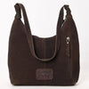 ADBG1617 American Darling Western Genuine Suede Leather Hobo Bag with Craftsmanship & Boot Stitch Detailing