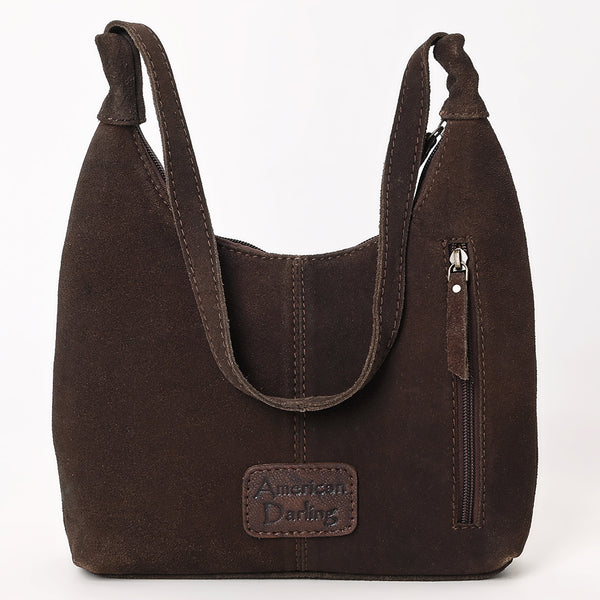 ADBG1617 American Darling Western Genuine Suede Leather Hobo Bag with Craftsmanship & Boot Stitch Detailing