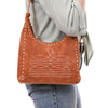 ADBG1617 American Darling Western Genuine Suede Leather Hobo Bag with Craftsmanship & Boot Stitch Detailing