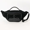 ADBG1618A American Darling Handcrafted Black Genuine Suede Leather Hobo Bag with Boot Stitching Western Shoulder Bag
