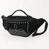 ADBG1618A American Darling Handcrafted Black Genuine Suede Leather Hobo Bag with Boot Stitching Western Shoulder Bag