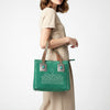 ADBG1619 American Darling Western Genuine Suede Leather Tote Bag with Boot Stitching and Concho Accents