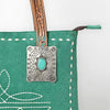 ADBG1619 American Darling Western Genuine Suede Leather Tote Bag with Boot Stitching and Concho Accents