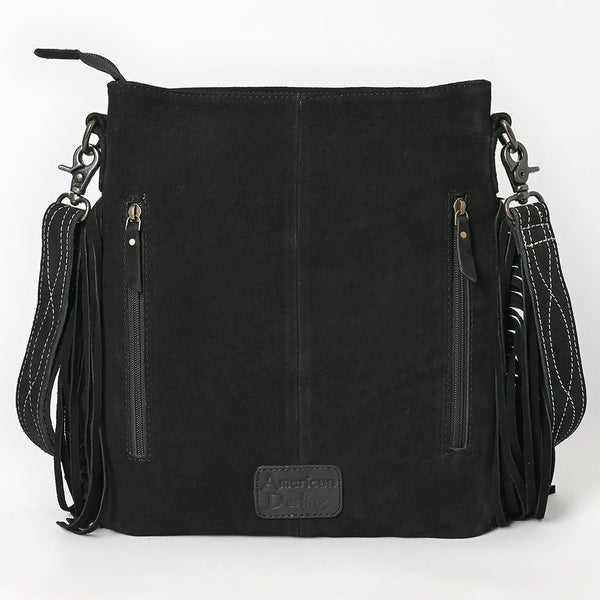 ADBG1621 American Darling Western Leather Large Crossbody Bag with Fringe | Genuine Suede Handmade Purse