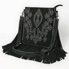 ADBG1621 American Darling Western Leather Large Crossbody Bag with Fringe | Genuine Suede Handmade Purse