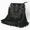 ADBG1621 American Darling Western Leather Large Crossbody Bag with Fringe | Genuine Suede Handmade Purse