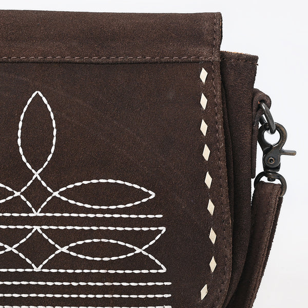 ADBG1622 American Darling Western Suede Genuine Leather Crossbody Bag with Craftsmanship Handcrafted Design