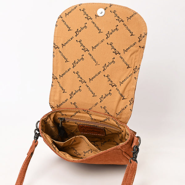 ADBG1622 American Darling Western Suede Genuine Leather Crossbody Bag with Craftsmanship Handcrafted Design