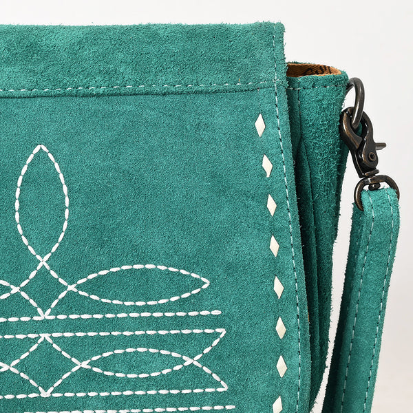 ADBG1622 American Darling Western Suede Genuine Leather Crossbody Bag with Craftsmanship Handcrafted Design