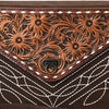 ADBG1623 American Darling Western Genuine Suede Leather Envelop Bag with Hand-Tooled Detailing
