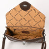 ADBG1623 American Darling Western Genuine Suede Leather Envelop Bag with Hand-Tooled Detailing