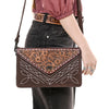 ADBG1623 American Darling Western Genuine Suede Leather Envelop Bag with Hand-Tooled Detailing