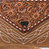 ADBG1623 American Darling Western Genuine Suede Leather Envelop Bag with Hand-Tooled Detailing