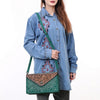 ADBG1623 American Darling Western Genuine Suede Leather Envelop Bag with Hand-Tooled Detailing