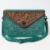 ADBG1623 American Darling Western Genuine Suede Leather Envelop Bag with Hand-Tooled Detailing