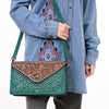 ADBG1623 American Darling Western Genuine Suede Leather Envelop Bag with Hand-Tooled Detailing