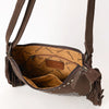 ADBG1625 American Darling Western Leather Genuine Suede Crossbody Bag Boot Stitch Detail & Fringe