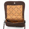 ADBG1626 American Darling Western Genuine Suede Leather Crossbody Bag with Buck Stitch & Boot-Stitched Detailing